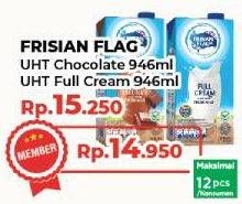 Promo Harga Frisian Flag Susu UHT Purefarm Swiss Chocolate, Full Cream 946 ml - Yogya