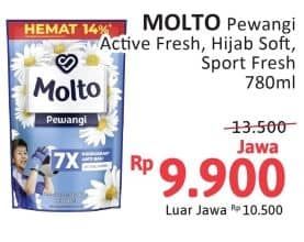 Promo Harga Molto Pewangi Active Fresh, Hijab Soft Fresh, Sports Fresh 780 ml - Alfamidi