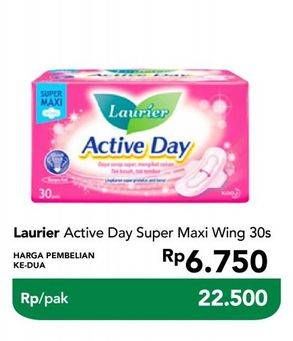 Promo Harga Laurier Active Day Super Maxi Wing 30 pcs - Carrefour