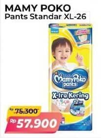 Promo Harga Mamy Poko Pants Xtra Kering XL26 26 pcs - Alfamart