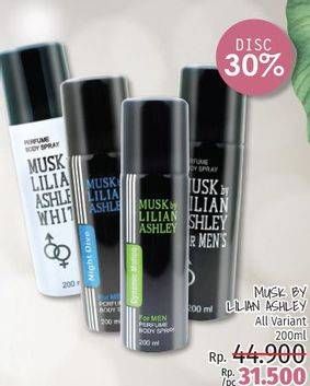 Promo Harga MUSK BY LILIAN ASHLEY Body Spray All Variants 200 ml - LotteMart