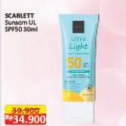 Promo Harga Scarlett Ultra Light Daily Sunscreen Wajah SPF 50+ PA ++++ 30 ml - Alfamart