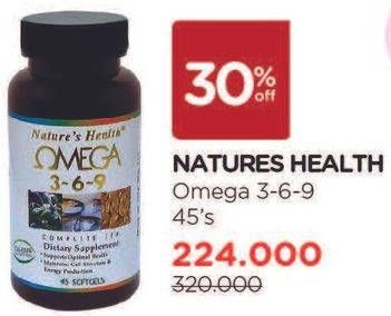 Promo Harga NATURES HEALTH Omega 3-6-9 45 pcs - Watsons