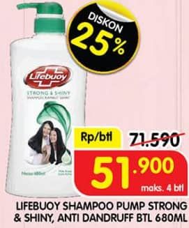 Promo Harga Lifebuoy Shampoo Strong Shiny, Anti Dandruff 680 ml - Superindo