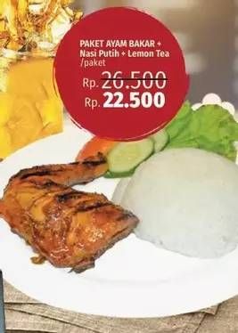 Promo Harga Ayam Bakar + Nasi + Lemon Tea  - LotteMart