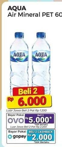 Promo Harga Aqua Air Mineral 600 ml - Alfamart