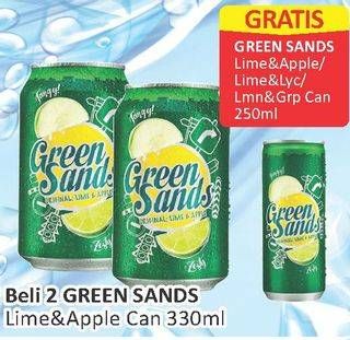 Promo Harga GREEN SANDS Minuman Soda Original Lime Apple 330 ml - Alfamart