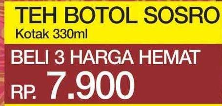 Promo Harga Sosro Teh Botol per 3 pcs 330 ml - Yogya