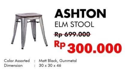 Promo Harga Ashton Elm Stool  - Carrefour