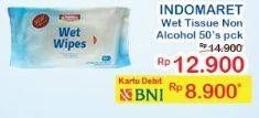 Promo Harga INDOMARET Wet Tissue Non Alkohol 50 pcs - Indomaret