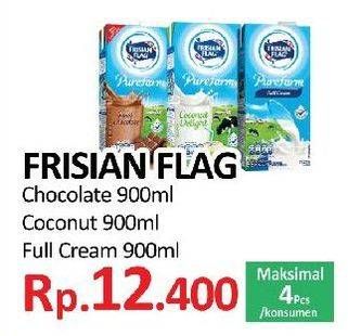 Promo Harga FRISIAN FLAG Susu UHT Purefarm Chocolate, Coconut Delight, Full Cream 900 ml - Yogya