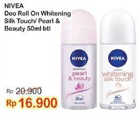 Promo Harga NIVEA Deo Roll On Silk Touch, Pearl Beauty 50 ml - Indomaret