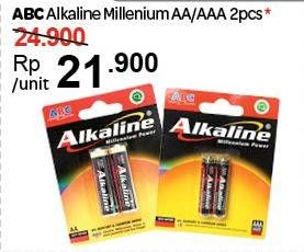 Promo Harga ABC Battery Alkaline AA, AAA 2 pcs - Carrefour