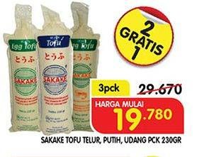 Promo Harga SAKAKE Tofu Putih, Telur, Udang per 3 pouch 230 gr - Superindo