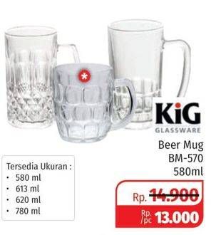 Promo Harga KIM GLASS Beer Mug  - Lotte Grosir
