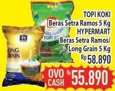 Promo Harga Topi Koki Beras Setra Ramos/ Hypermart Beras Setra Ramos, Long Grain  - Hypermart