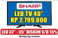 Promo Harga SHARP LED TV 40"  - Hypermart