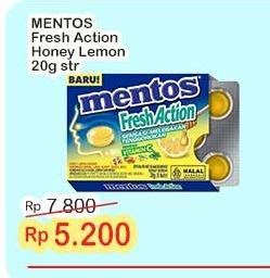 Promo Harga Mentos Fresh Action  Honey Lemon 20 gr - Indomaret