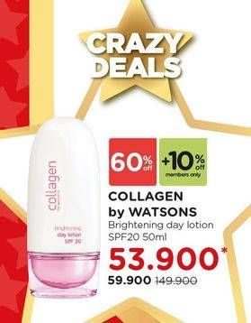 Promo Harga COLLAGEN BY WATSONS Day Lotion SPF 20 50 ml - Watsons