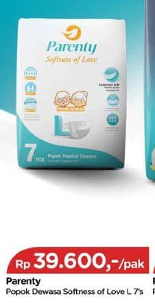 Promo Harga Parenty Softness Of Love Adult Diapers L7 7 pcs - TIP TOP