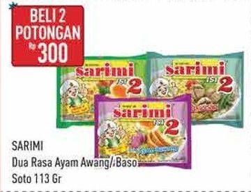 Promo Harga Sarimi Mi Kuah Isi 2 Ayam Bawang, Baso Sapi 115 gr - Hypermart