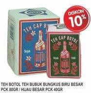 Promo Harga TEH CAP BOTOL Teh Bubuk Biru, Hijau  - Superindo
