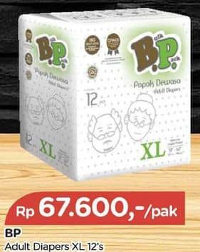 Promo Harga Bulk Pack Bp Adult Diapers XL12 12 pcs - TIP TOP