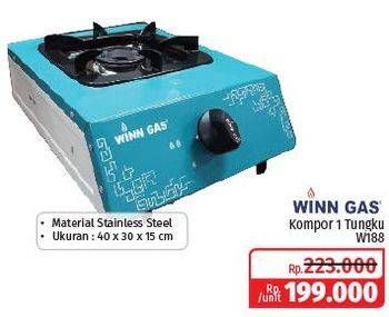 Promo Harga WINN GAS Kompor 1 Tungku W188  - Lotte Grosir