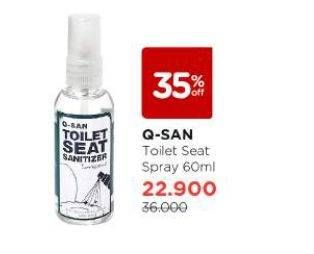 Promo Harga Q-san Toilet Seat Sanitizer 60 ml - Watsons