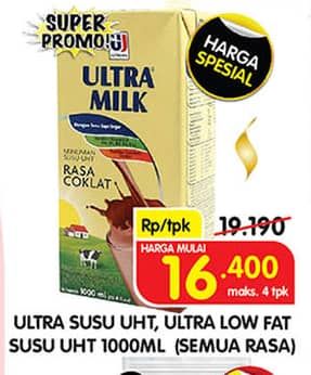 Promo Harga Ultra Milk Susu UHT All Variants 1000 ml - Superindo