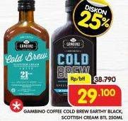 Promo Harga Gambino Coffee Cold Brew Black, Cold Brew Scottish Cream 250 ml - Superindo