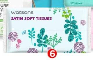 Promo Harga WATSONS Satin Soft Tissues 60 pcs - Watsons