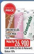 Promo Harga GREENFIELDS Fresh Milk 1000 ml - Hypermart