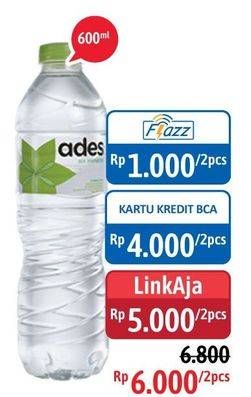 Promo Harga ADES Air Mineral per 2 botol 600 ml - Alfamidi