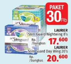 Promo Harga Laurier Slim Guard Night Wing 8's + Slim guard day wing 20's  - LotteMart