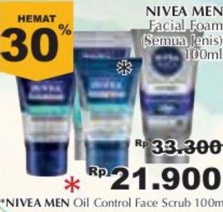 Promo Harga NIVEA MEN Facial Foam All Variants 100 ml - Giant