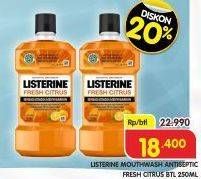 Promo Harga Listerine Mouthwash Antiseptic Fresh Citrus 250 ml - Superindo