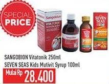 Promo Harga SANGOBION Vitatonik 250ml / SEVEN SEAS Kids Multivitamin Syrup 100ml  - Hypermart
