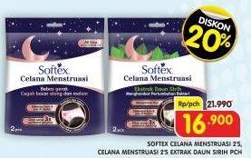 Promo Harga Softex Celana Menstruasi All Size, All Size Daun Sirih 2 pcs - Superindo