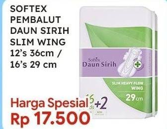 Promo Harga Softex Daun Sirih 29cm, 36cm 13 pcs - Indomaret