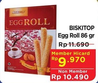 Promo Harga BISKITOP Egg Roll 86 gr - Hypermart