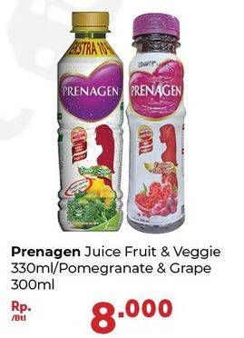 Promo Harga PRENAGEN Juice Ibu Hamil Fruit Veggie, Pomegranate Grape 300 ml - Carrefour
