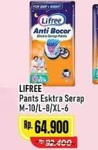 Promo Harga Lifree Popok Celana Ekstra Serap M10, L8, XL6 6 pcs - Alfamart