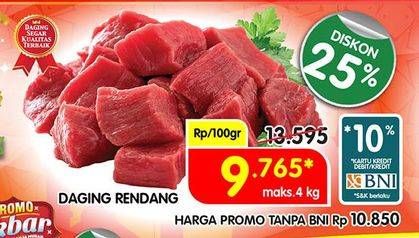 Promo Harga Daging Rendang Sapi per 100 gr - Superindo