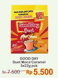 Promo Harga Good Day Coffee Duet MocaCaramel per 5 sachet 22 gr - Indomaret