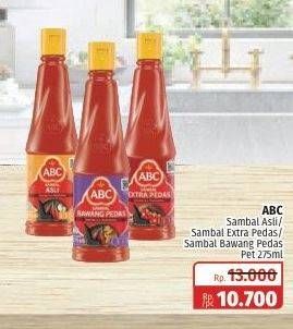 Promo Harga ABC Sambal Asli, Extra Pedas, Bawang Pedas 275 ml - Lotte Grosir