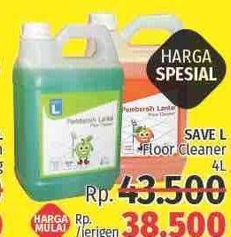 Promo Harga SAVE L Floor Cleaner 4 ltr - LotteMart