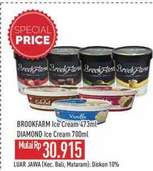 Promo Harga BROOKFARM Ice Cream 473ml / DIAMOND Ice Cream 700ml  - Hypermart