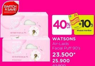 Promo Harga WATSONS Air-laid Facial Puff 90 pcs - Watsons