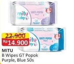 Promo Harga MITU Baby Wipes Ganti Popok Blue Charming Lily, Purple Playful Fressia 50 pcs - Alfamart